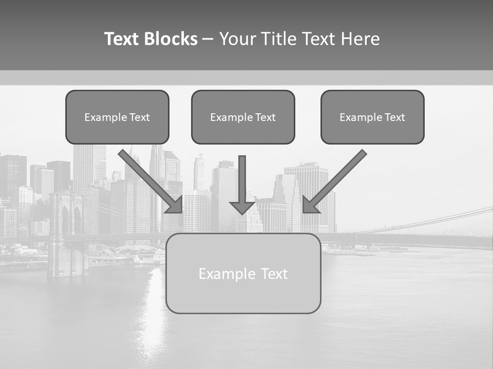 A Black And White Photo Of A City Skyline PowerPoint Template