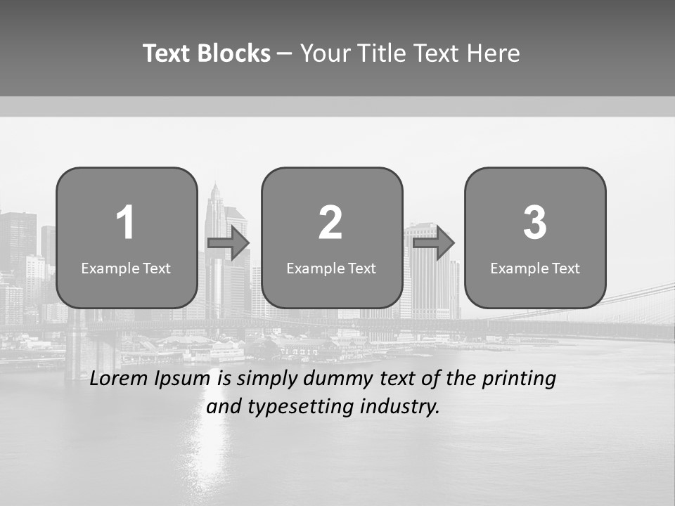 A Black And White Photo Of A City Skyline PowerPoint Template