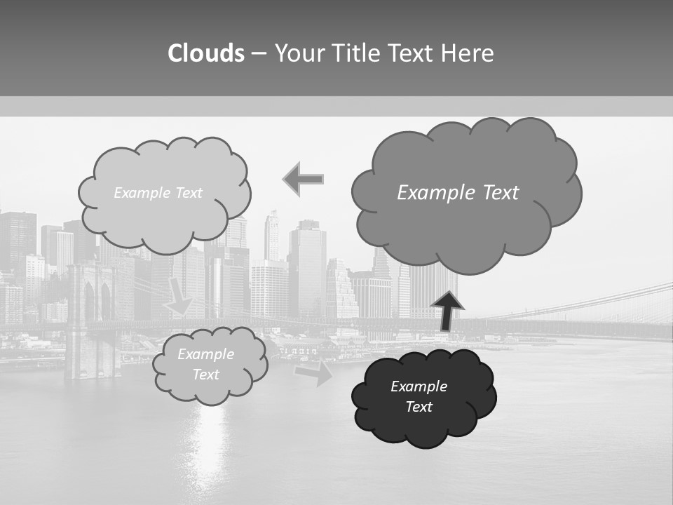 A Black And White Photo Of A City Skyline PowerPoint Template