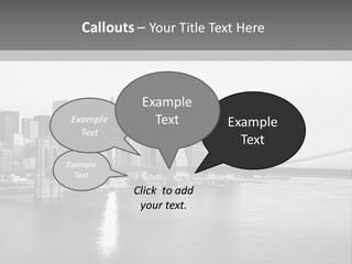 A Black And White Photo Of A City Skyline PowerPoint Template