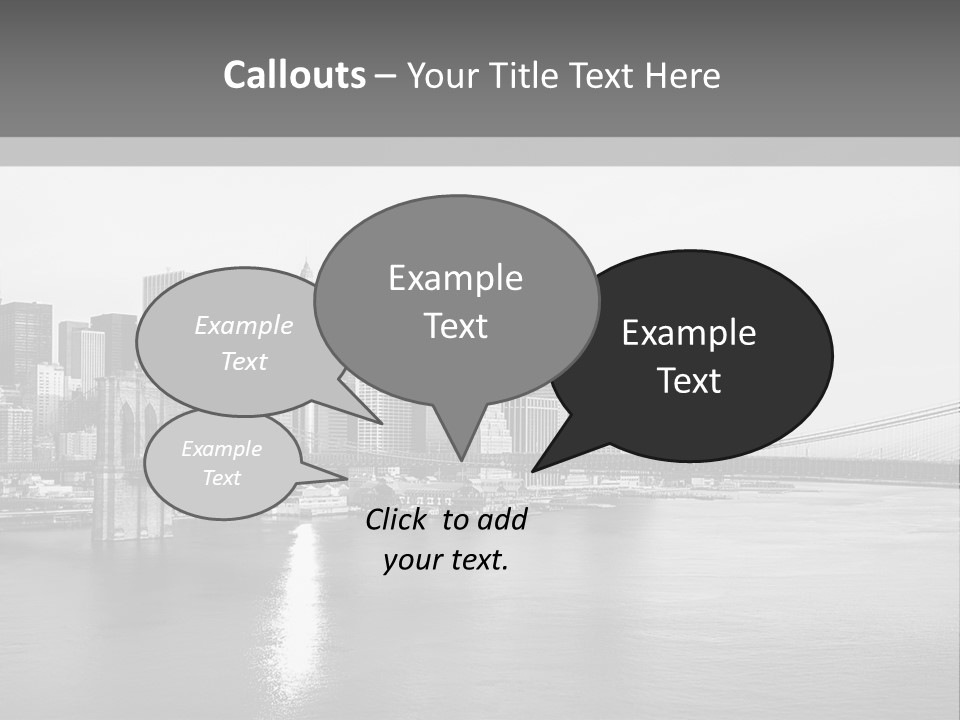 A Black And White Photo Of A City Skyline PowerPoint Template