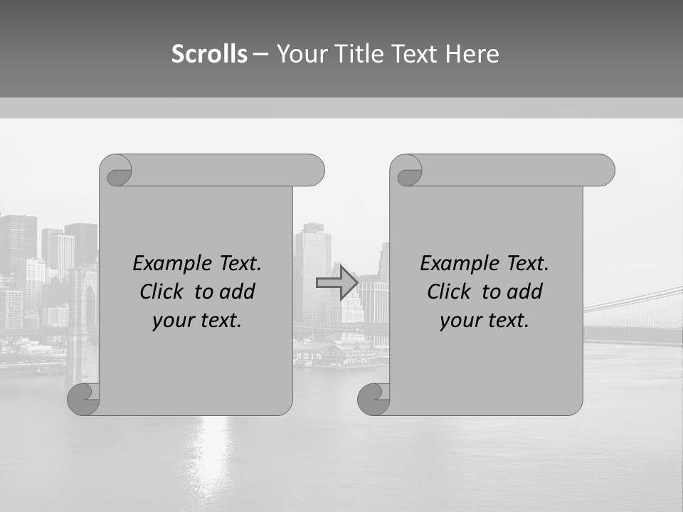 A Black And White Photo Of A City Skyline PowerPoint Template