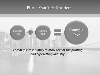 A Black And White Photo Of A City Skyline PowerPoint Template