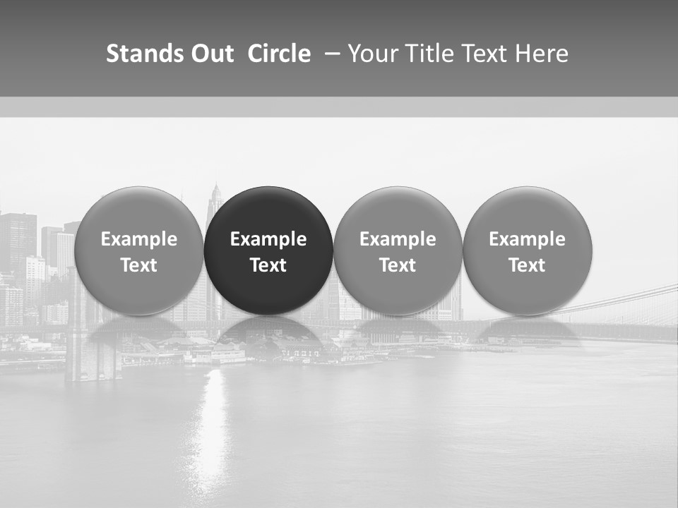 A Black And White Photo Of A City Skyline PowerPoint Template