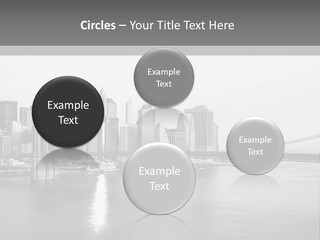 A Black And White Photo Of A City Skyline PowerPoint Template