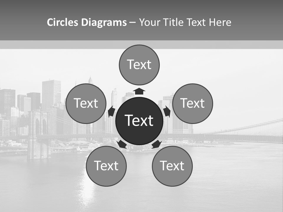 A Black And White Photo Of A City Skyline PowerPoint Template