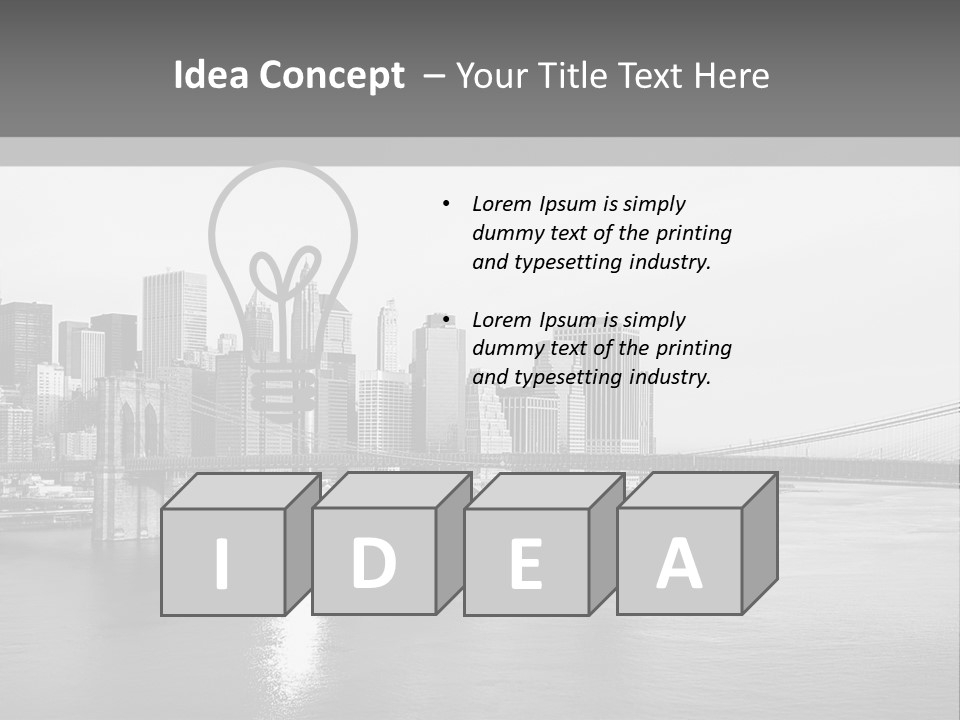 A Black And White Photo Of A City Skyline PowerPoint Template