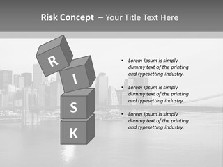 A Black And White Photo Of A City Skyline PowerPoint Template