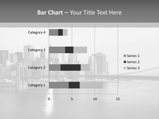 A Black And White Photo Of A City Skyline PowerPoint Template