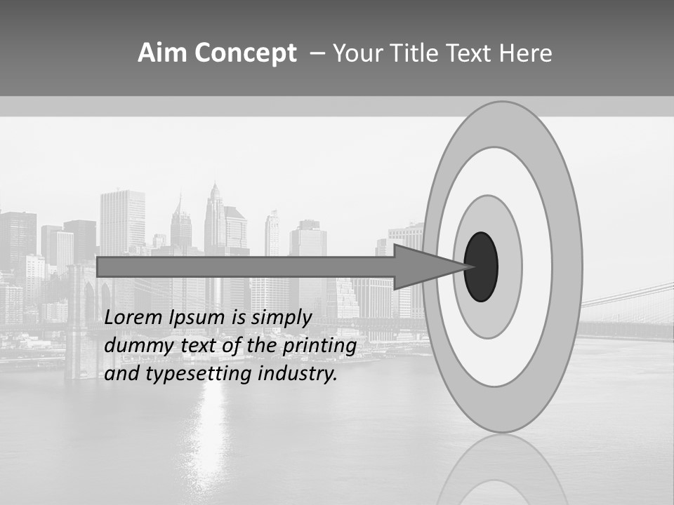 A Black And White Photo Of A City Skyline PowerPoint Template