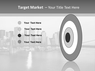 A Black And White Photo Of A City Skyline PowerPoint Template
