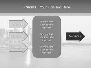 A Black And White Photo Of A City Skyline PowerPoint Template