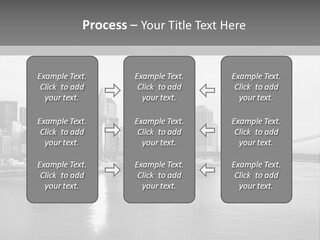 A Black And White Photo Of A City Skyline PowerPoint Template