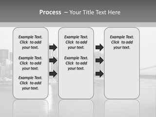 A Black And White Photo Of A City Skyline PowerPoint Template