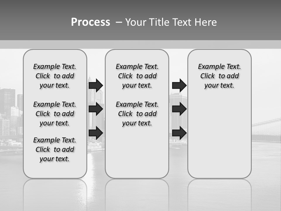 A Black And White Photo Of A City Skyline PowerPoint Template