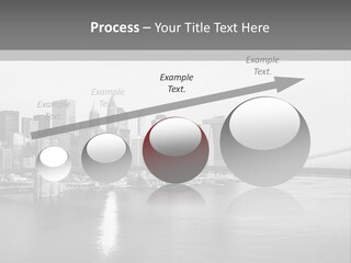 A Black And White Photo Of A City Skyline PowerPoint Template