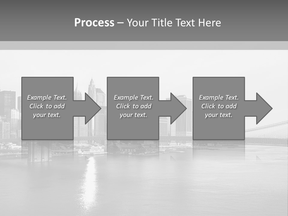 A Black And White Photo Of A City Skyline PowerPoint Template