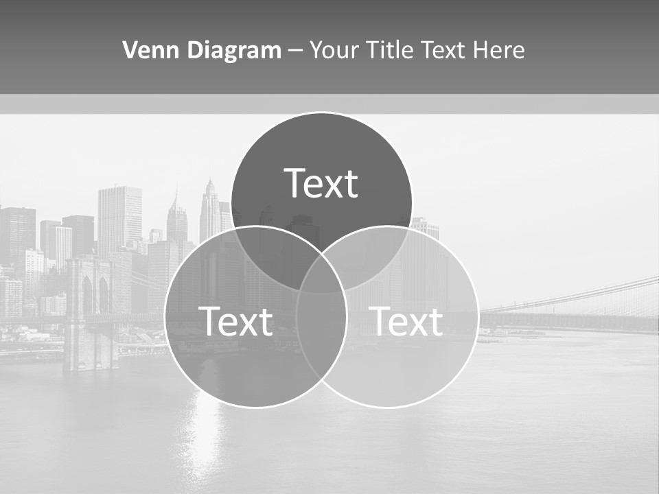 A Black And White Photo Of A City Skyline PowerPoint Template