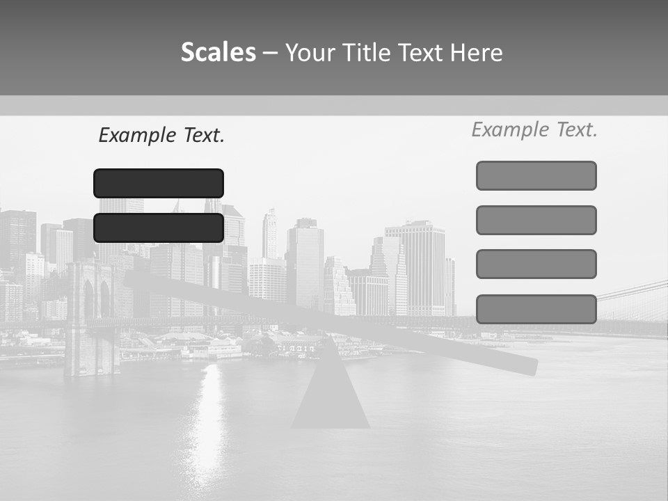 A Black And White Photo Of A City Skyline PowerPoint Template