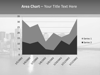 A Black And White Photo Of A City Skyline PowerPoint Template