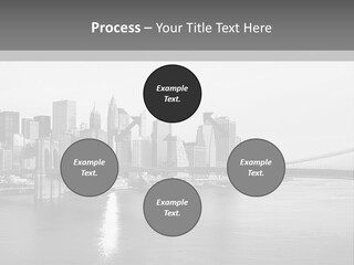 A Black And White Photo Of A City Skyline PowerPoint Template