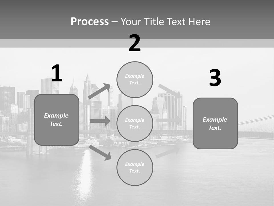 A Black And White Photo Of A City Skyline PowerPoint Template