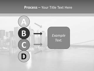 A Black And White Photo Of A City Skyline PowerPoint Template