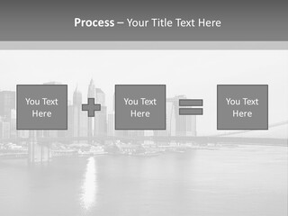A Black And White Photo Of A City Skyline PowerPoint Template