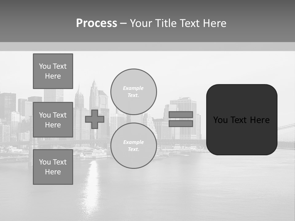 A Black And White Photo Of A City Skyline PowerPoint Template