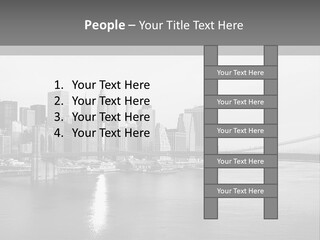 A Black And White Photo Of A City Skyline PowerPoint Template