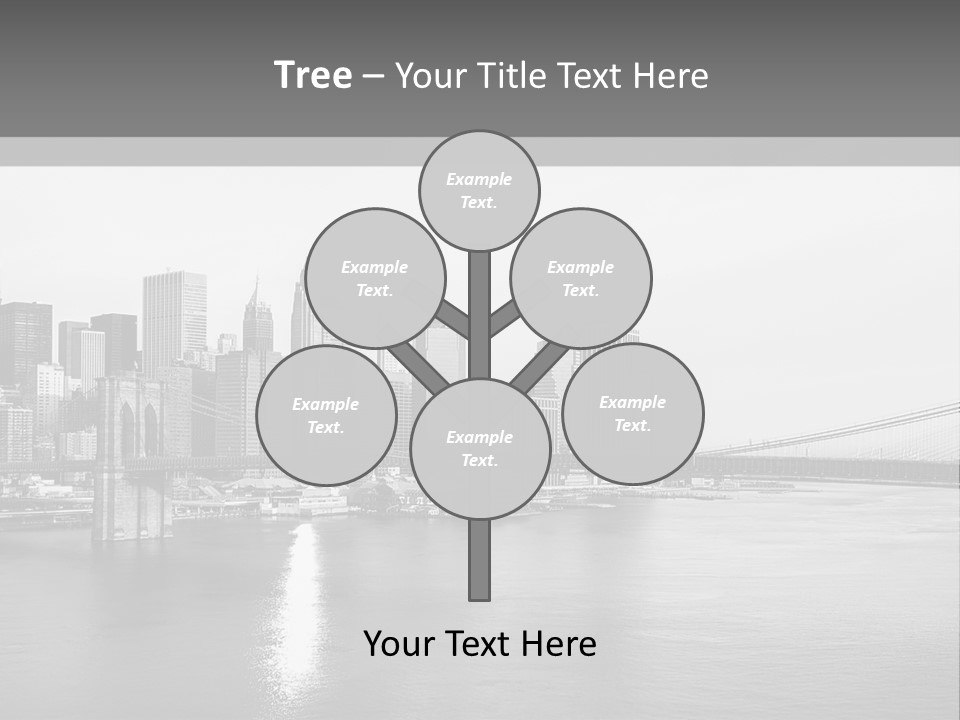 A Black And White Photo Of A City Skyline PowerPoint Template