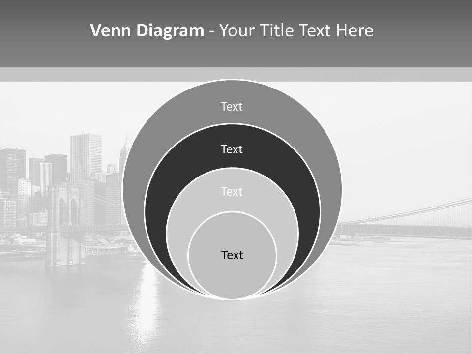 A Black And White Photo Of A City Skyline PowerPoint Template