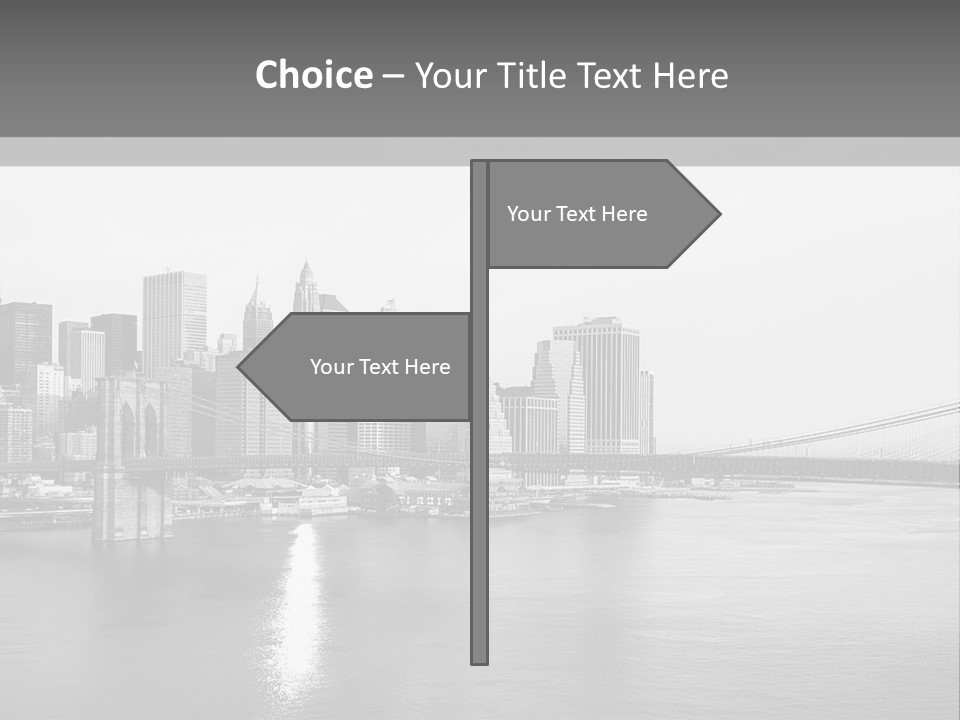 A Black And White Photo Of A City Skyline PowerPoint Template