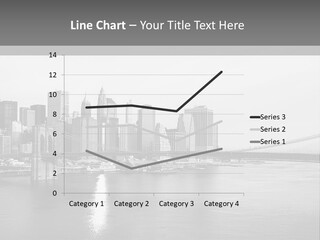 A Black And White Photo Of A City Skyline PowerPoint Template