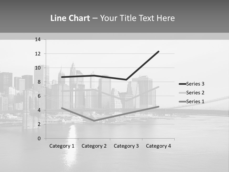 A Black And White Photo Of A City Skyline PowerPoint Template