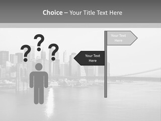 A Black And White Photo Of A City Skyline PowerPoint Template