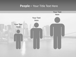 A Black And White Photo Of A City Skyline PowerPoint Template