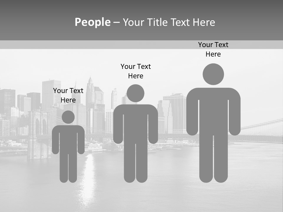 A Black And White Photo Of A City Skyline PowerPoint Template