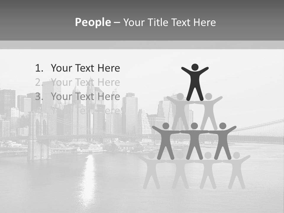 A Black And White Photo Of A City Skyline PowerPoint Template