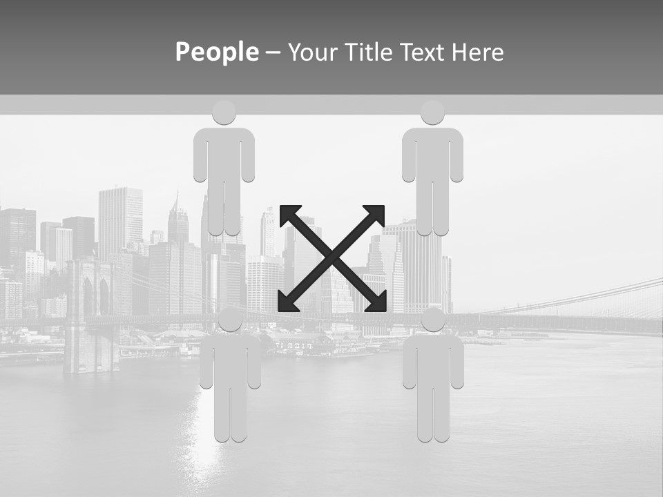 A Black And White Photo Of A City Skyline PowerPoint Template