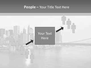 A Black And White Photo Of A City Skyline PowerPoint Template