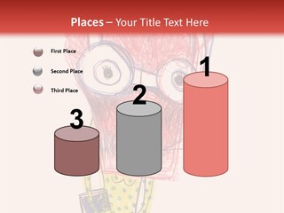 A Child's Drawing Of A Monster With Glasses PowerPoint Template