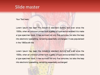 A Child's Drawing Of A Monster With Glasses PowerPoint Template