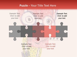 A Child's Drawing Of A Monster With Glasses PowerPoint Template