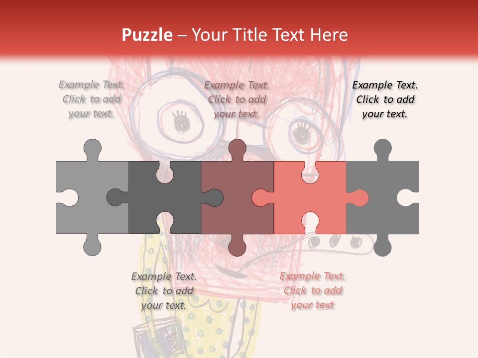 A Child's Drawing Of A Monster With Glasses PowerPoint Template