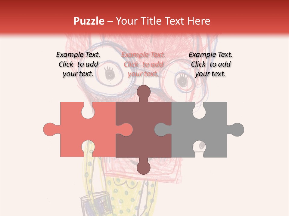A Child's Drawing Of A Monster With Glasses PowerPoint Template