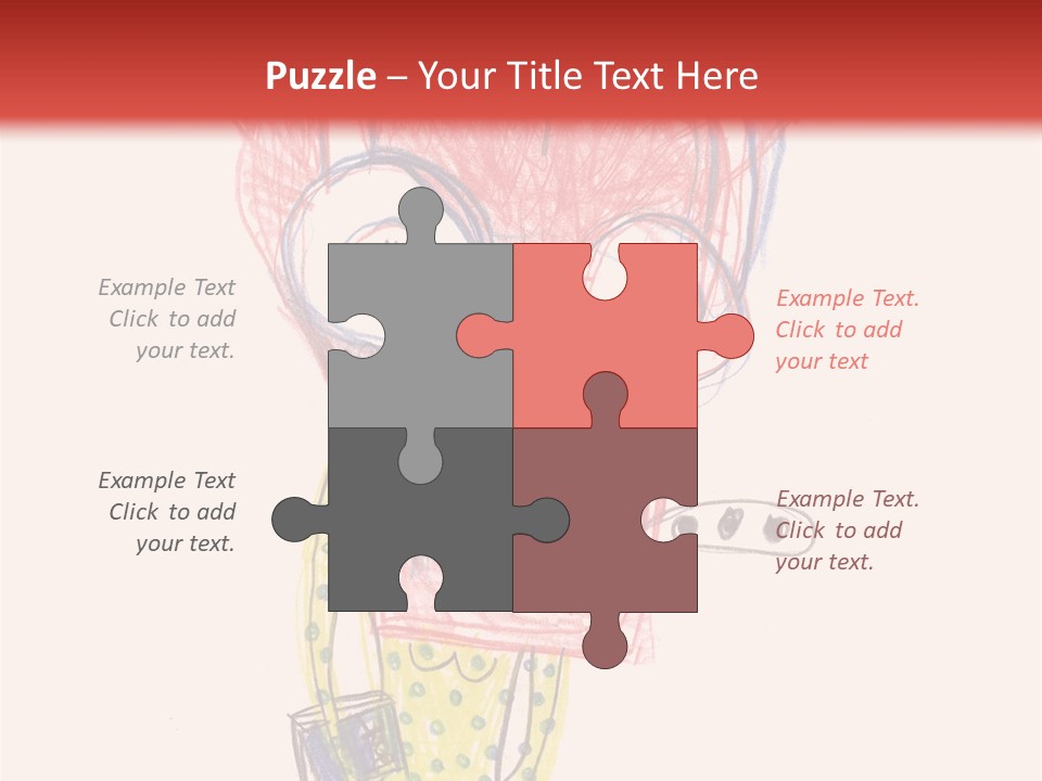 A Child's Drawing Of A Monster With Glasses PowerPoint Template