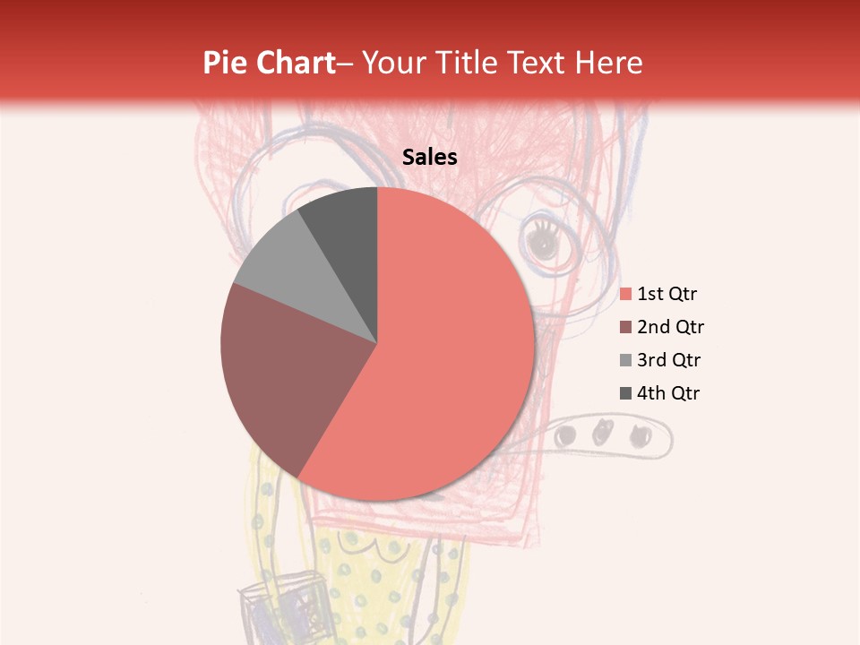 A Child's Drawing Of A Monster With Glasses PowerPoint Template
