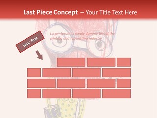 A Child's Drawing Of A Monster With Glasses PowerPoint Template