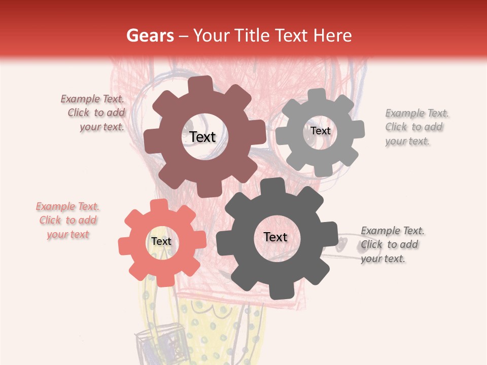 A Child's Drawing Of A Monster With Glasses PowerPoint Template